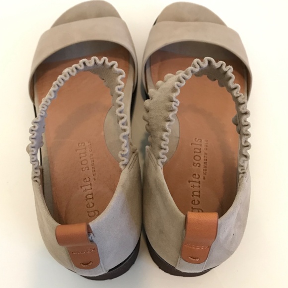 GENTLE SOULS Comfort Sandals Leather Slip On Anja Mushroom Women’s Size 9 EU 40 - Picture 8 of 16